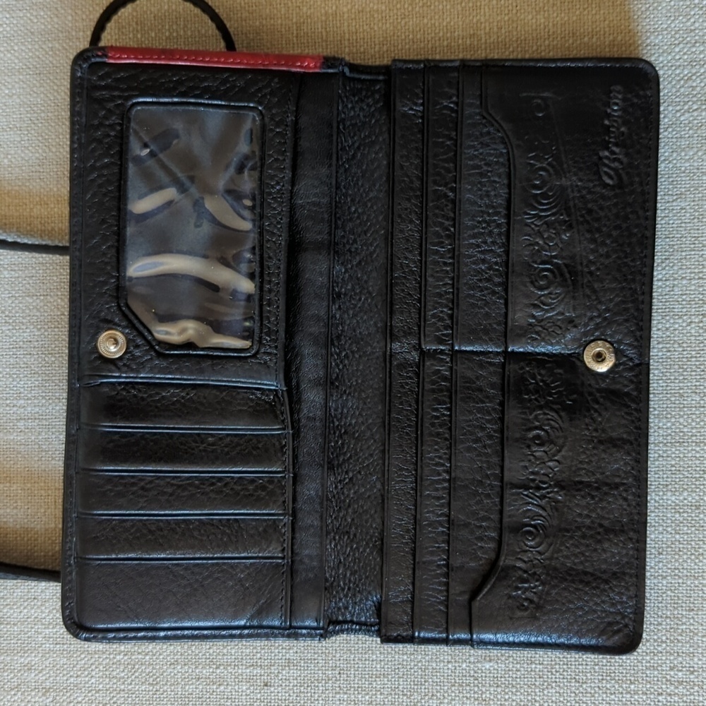 Vintage Brighton Crossbody Wallet heart motif leather - Picture 5 of 6